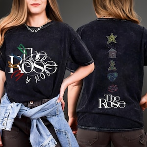 The Rose Once Upon AWRLD Tour Mineral Washed Tee, The Rose 2025 World Tour shirt, The Rose WRLD Road Map Shirt, The Rose WRLD Washed Shirt