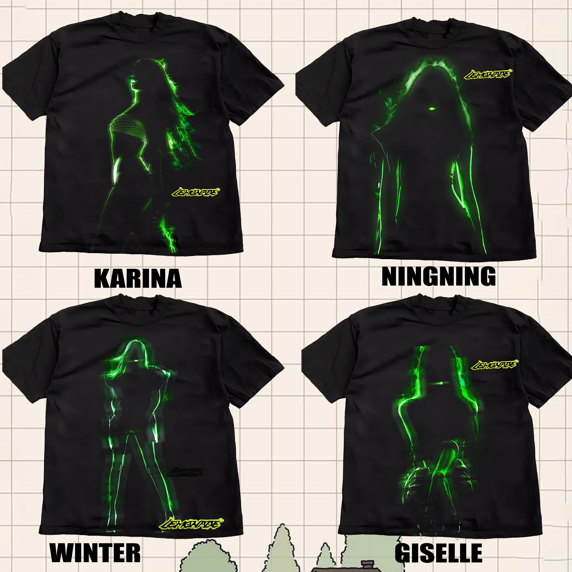 Retro Aespa Members Karina, Giselle, Ningning, Winter Shirt, AESPA