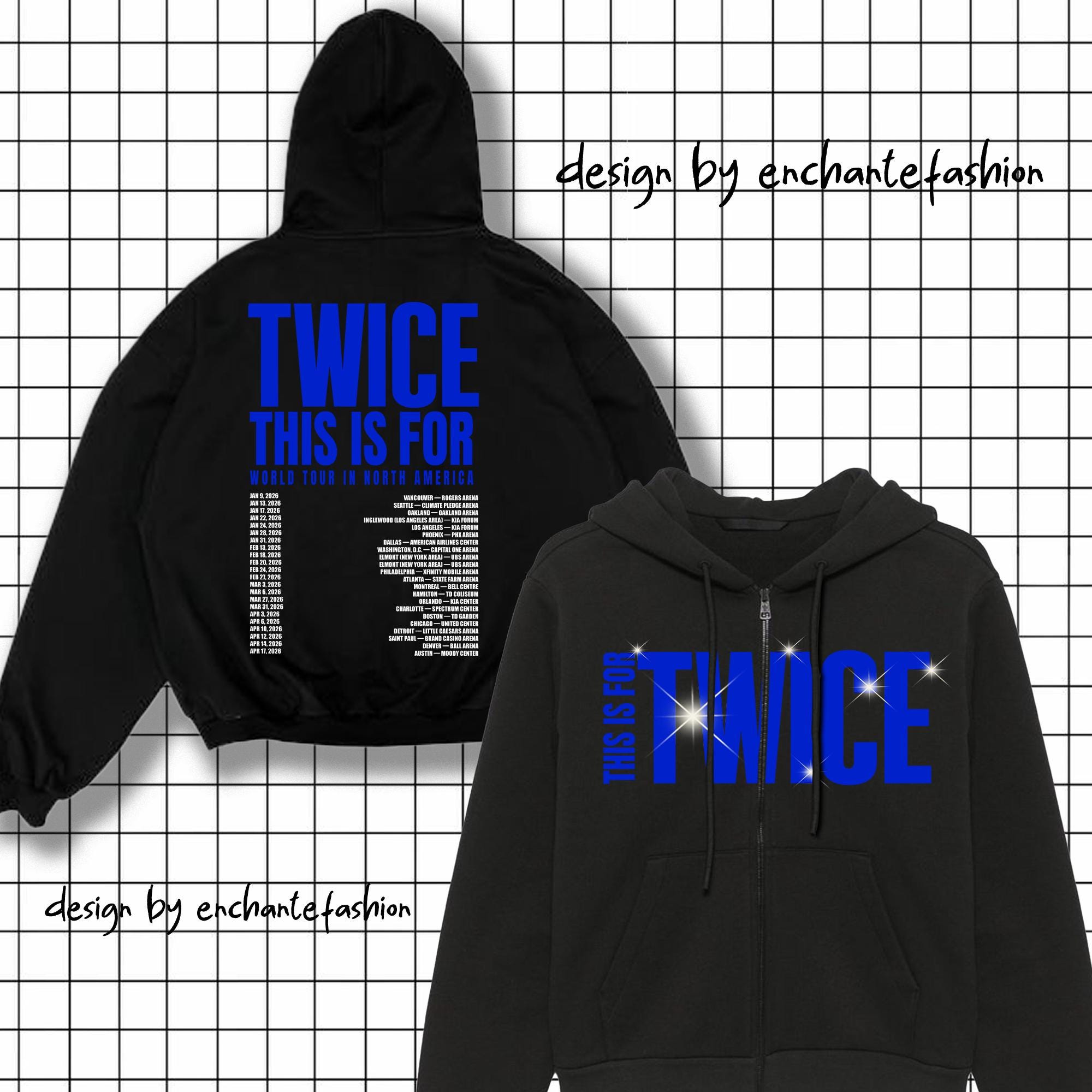 TWICE THIS IS FOR WORLD TOUR ジップ パーカー S Twice This is for World Tour in US 2026 Zip Hoodie, Twice This is