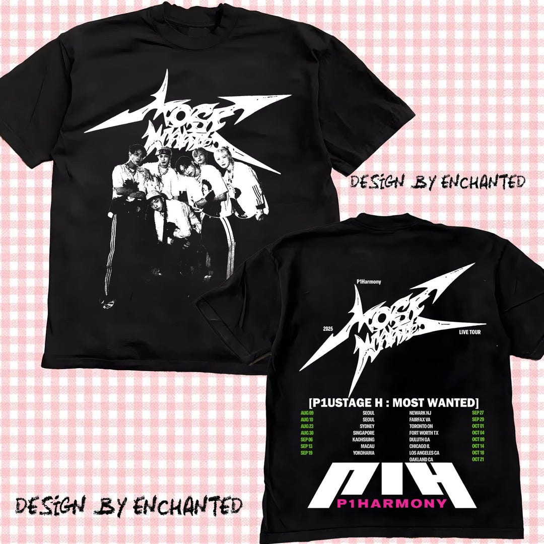 Retro 2025 P1harmony Live Tour P1ustage H Most Wanted Shirt
