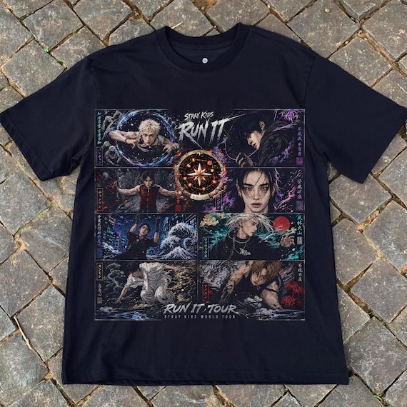 2026-2027 Stray Kids World Tour Run It T-shirt, Style Stray Kids