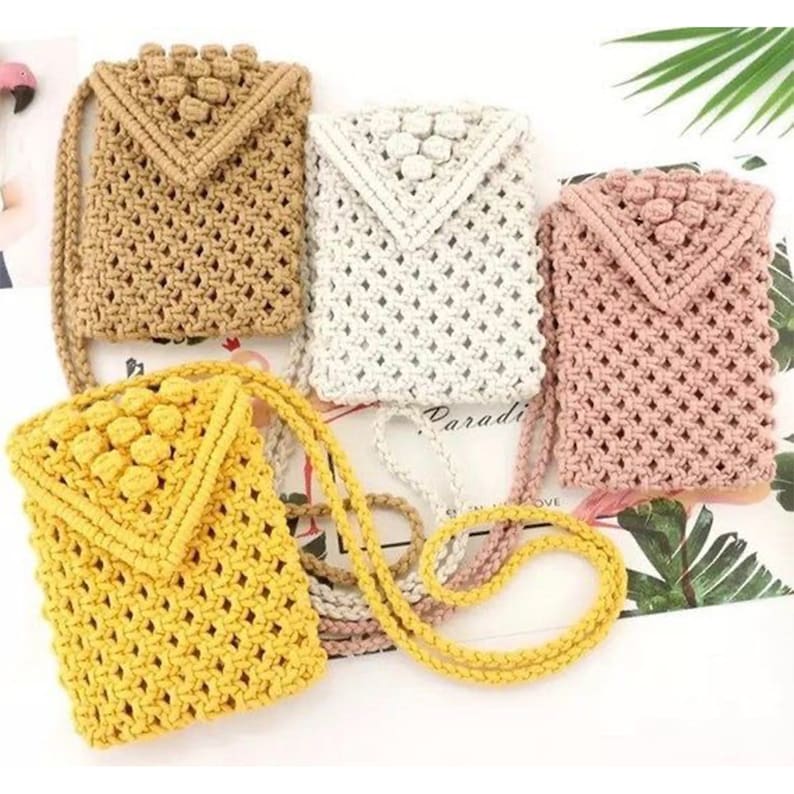 Cell Phone Bag, Phone Pouch, Small Crossbody Bag, Phone Bag, Small Travel Bag, Phone Purse Pattern, Phone Bag Pattern, Crochet Shoulder Bag Type 1