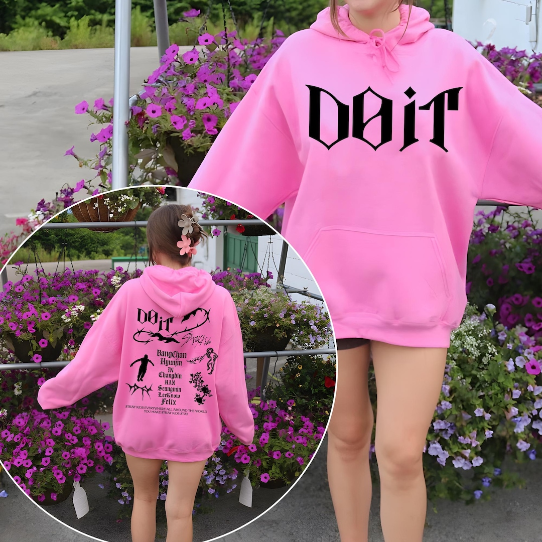 straykids DOIT リスニングパーティー フーディ ピンク Stray Kids DO IT Tracklist Hoodie, Stray Kids Kpop Shirt, SKZ It