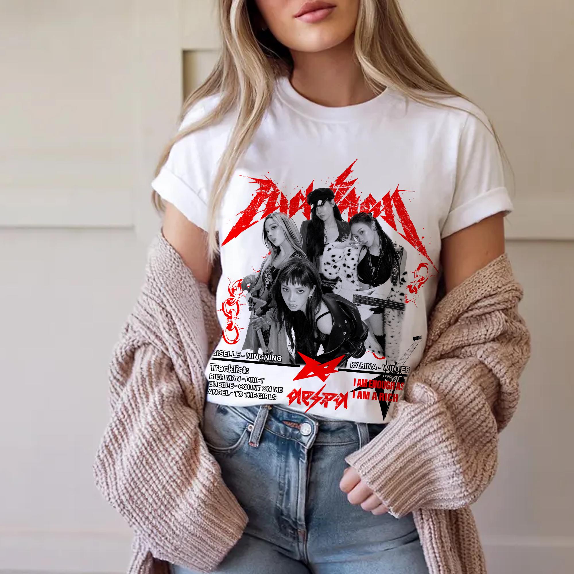 Retro Aespa Rich Man Shirt, Aespa I Am a Rich Man Sweatshirt