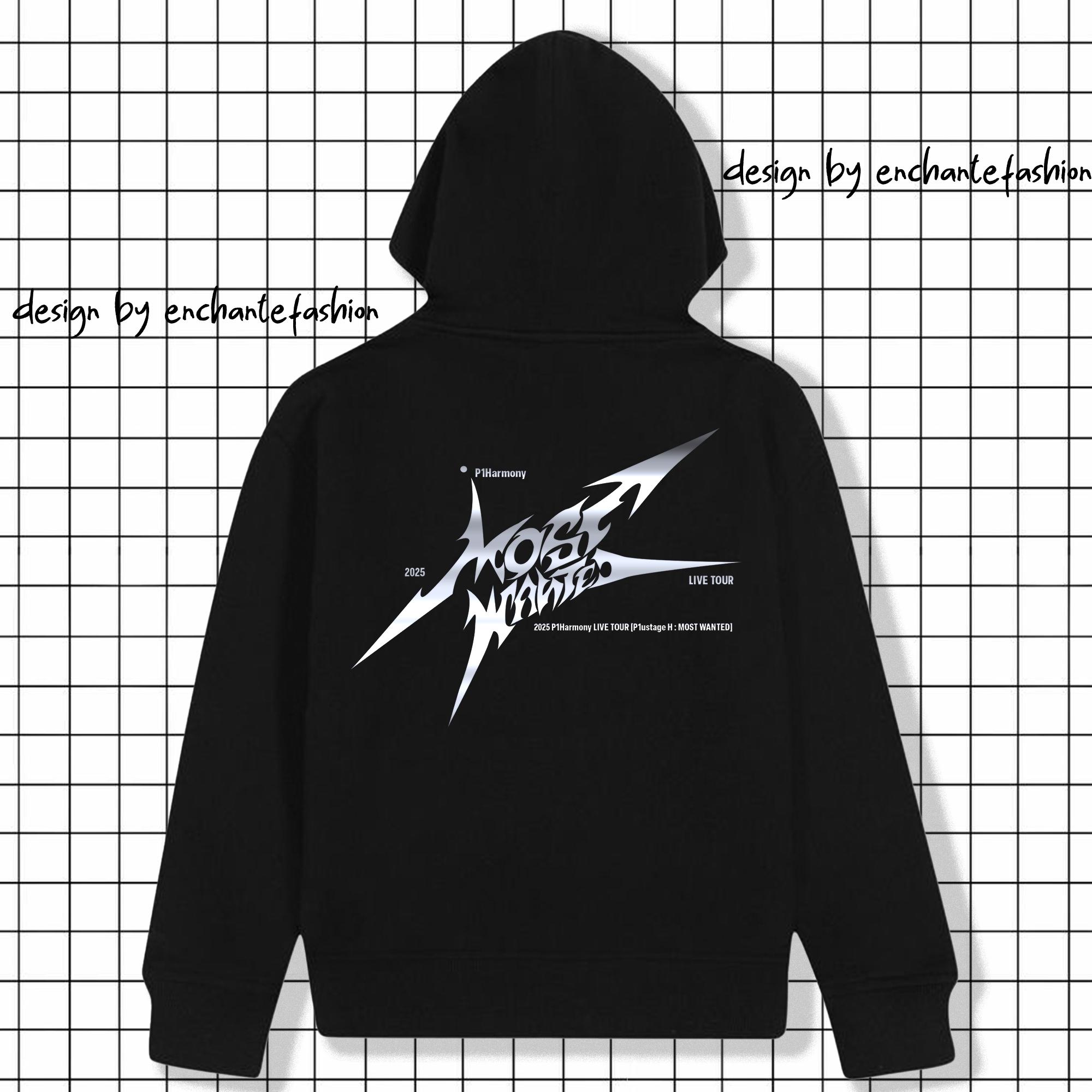 2025 P1harmony Live Tour P1ustage H Most Wanted Zip Hoodie