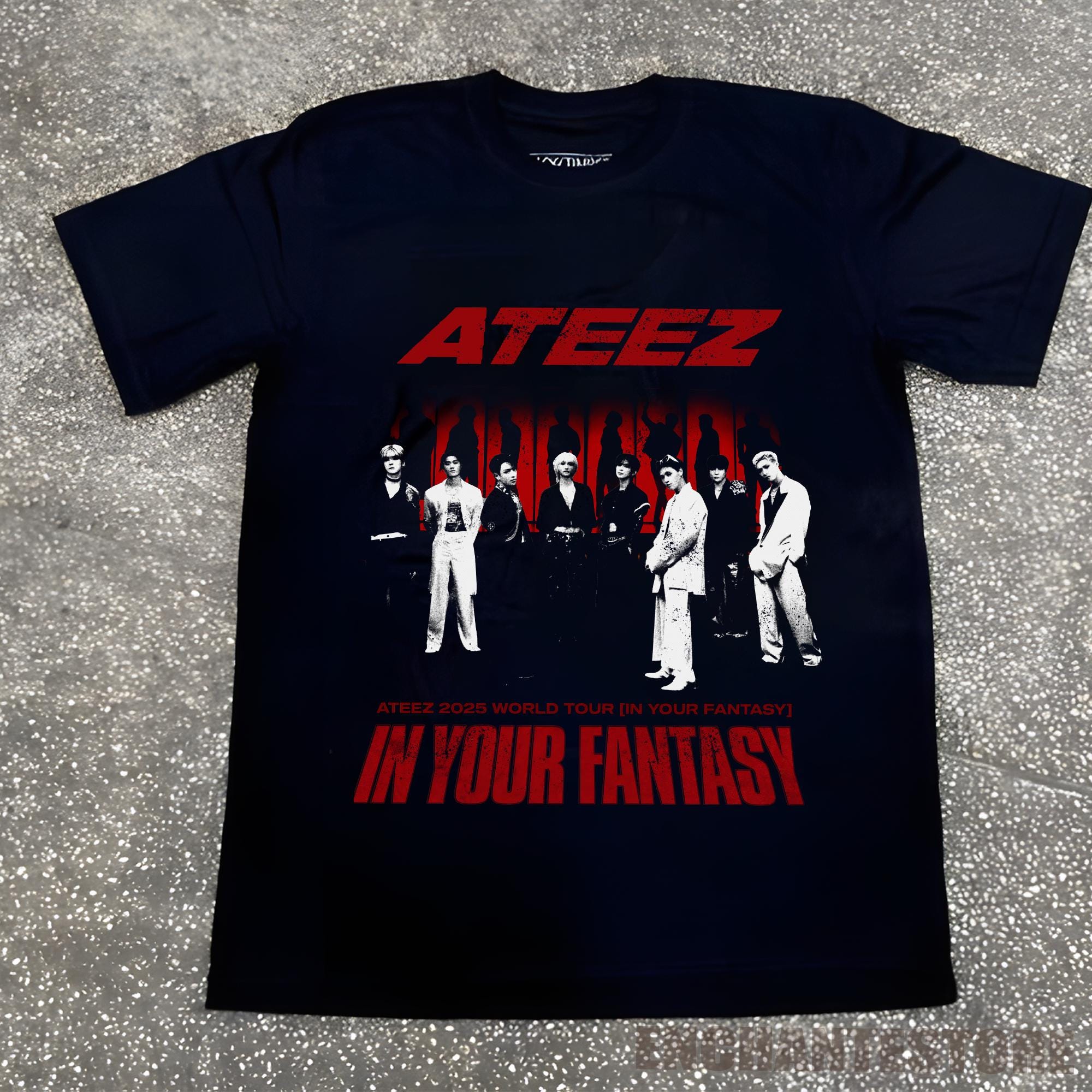 ATEEZ 2025 アメツ限定 T shirt frame ver 2025 ATEEZ In Your Fantasy World Tour North America Retro T