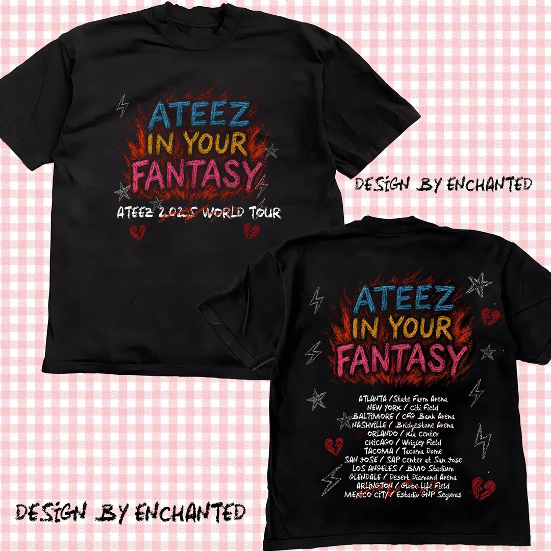 Vintage Ateez 2025 World Tour in Your Fantasy Shirt, Ateez