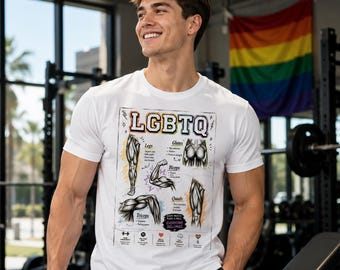 LGBTQ Legs Glutes Biceps Triceps Quads Unisex T-Shirt, Gym Lover Workout Tee, LGBTQ Muscle Fan Gym Shirt