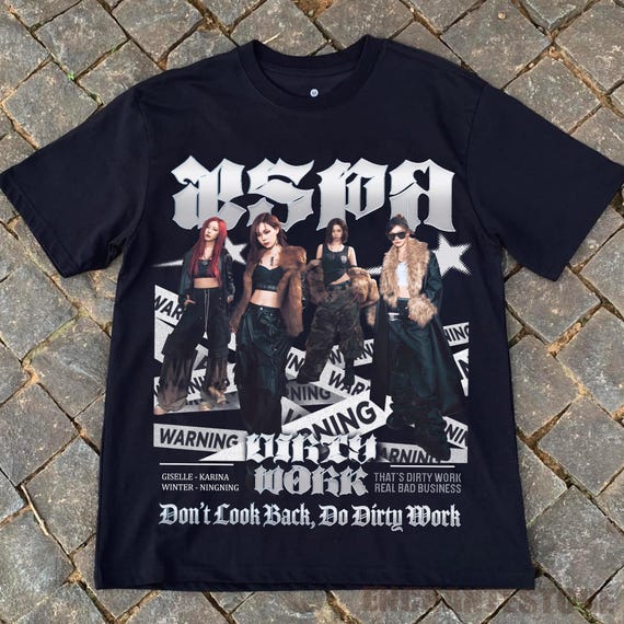 aespa Dirty Work popup Tシャツ 特典トレカ ４枚セット Aespa Dirty Work Shirt, Dirty Work Sweatshirt, Aespa Synk Aexis