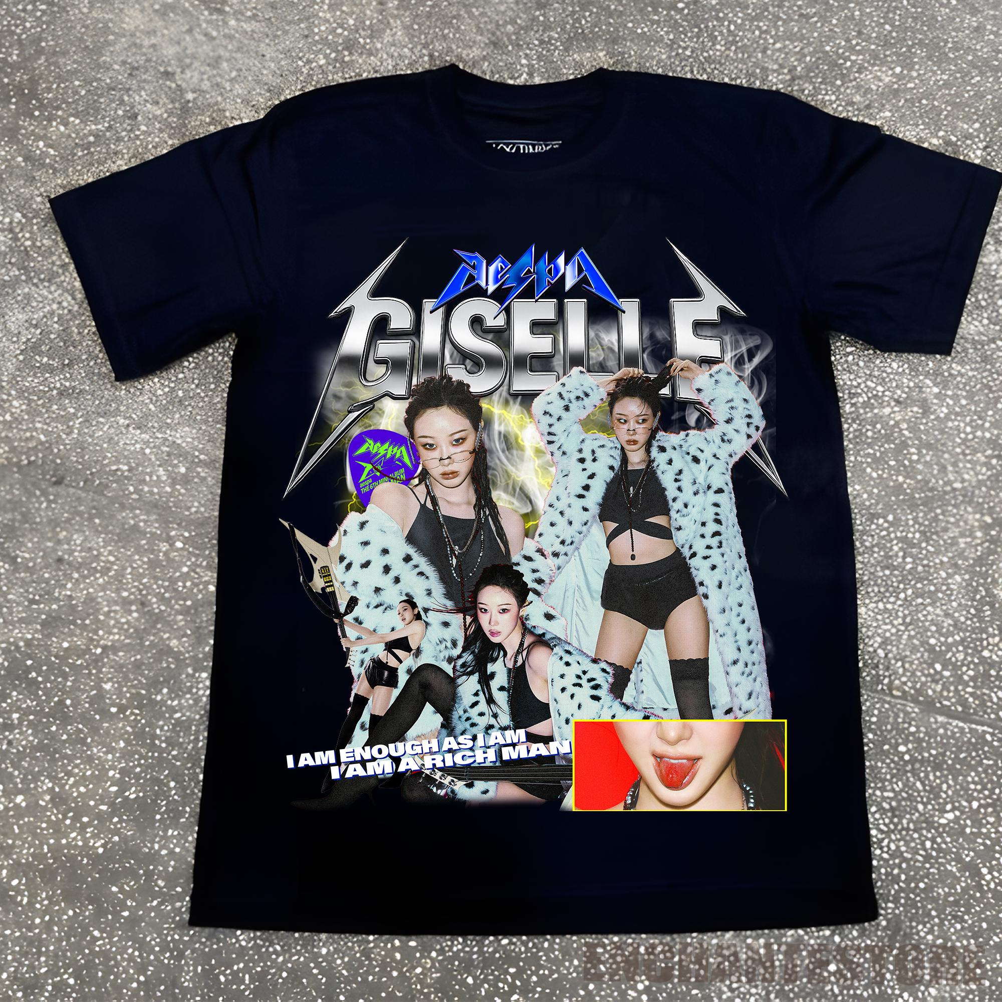 Retro Aespa GISELLE Sweatshirt, Aespa Rich Man Shirt,i Am a Rich