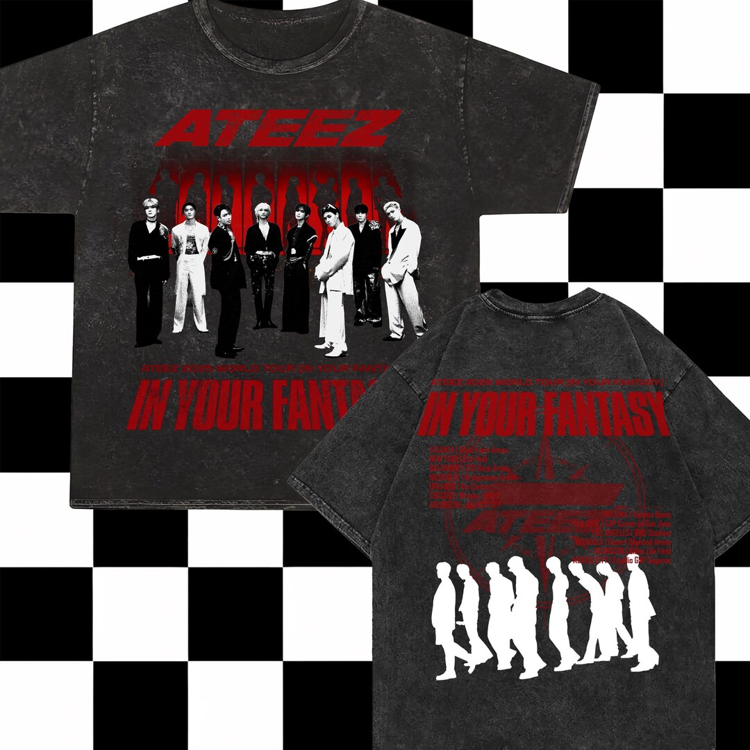 Retro Ateez 2025 World Tour in Your Fantasy Mineral Washed