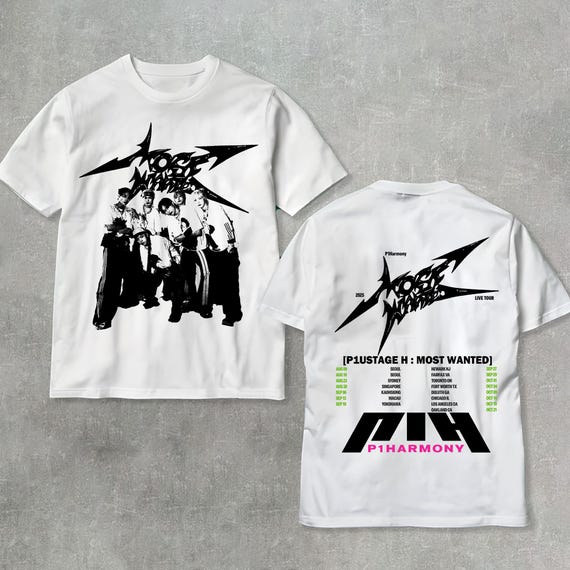 Retro 2025 P1harmony Live Tour P1ustage H Most Wanted Shirt