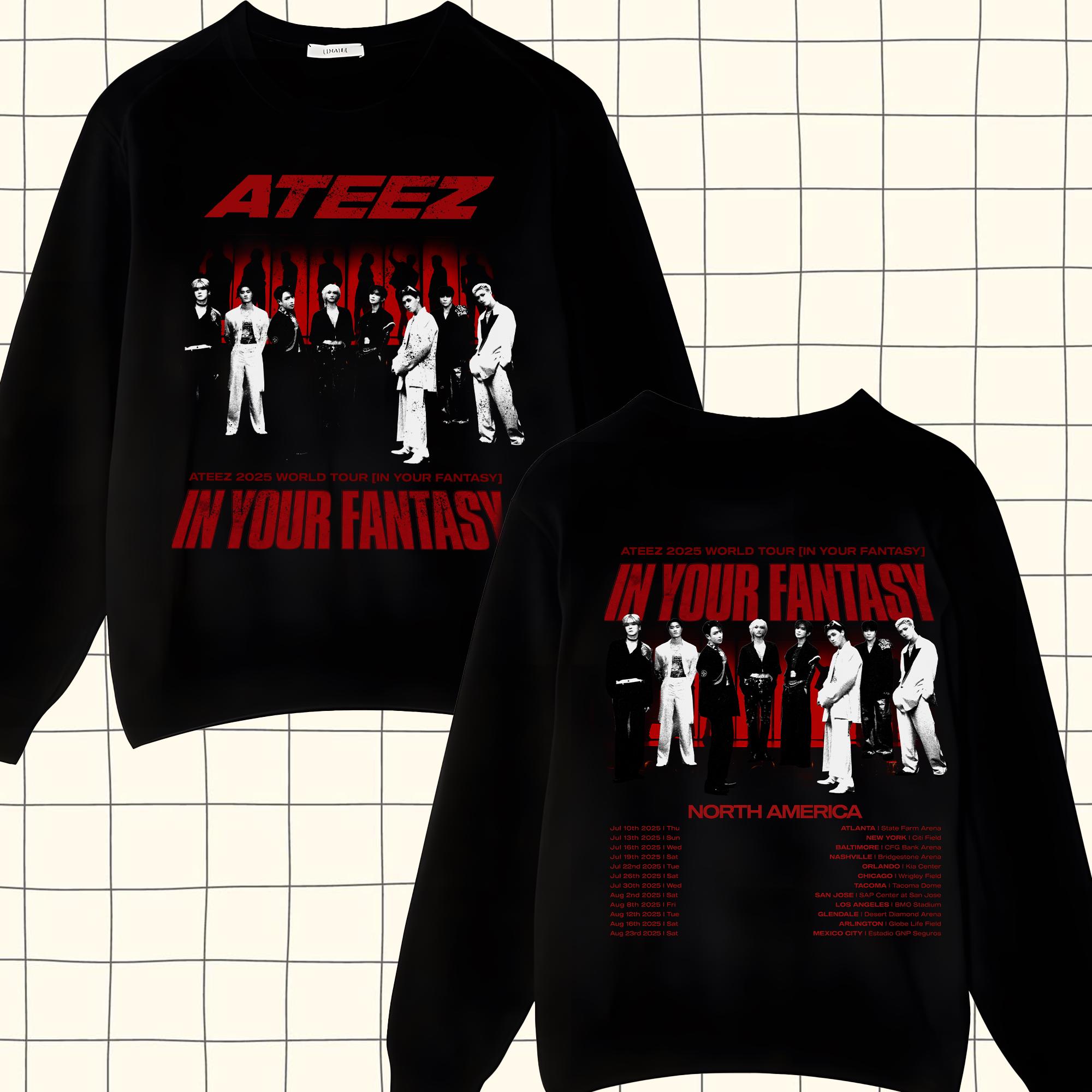 Retro Ateez 2025 World Tour in Your Fantasy Shirt, ATEEZ Golden