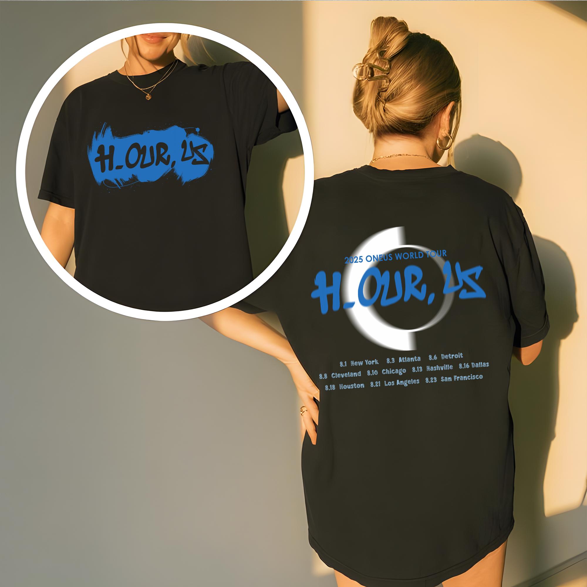 Oneus H Our Us World Tour Shirt, 2025 Oneus World Tour H_our,us