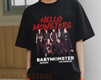 Retro Babymonster Shirt, Hello Monsters World Tour in US