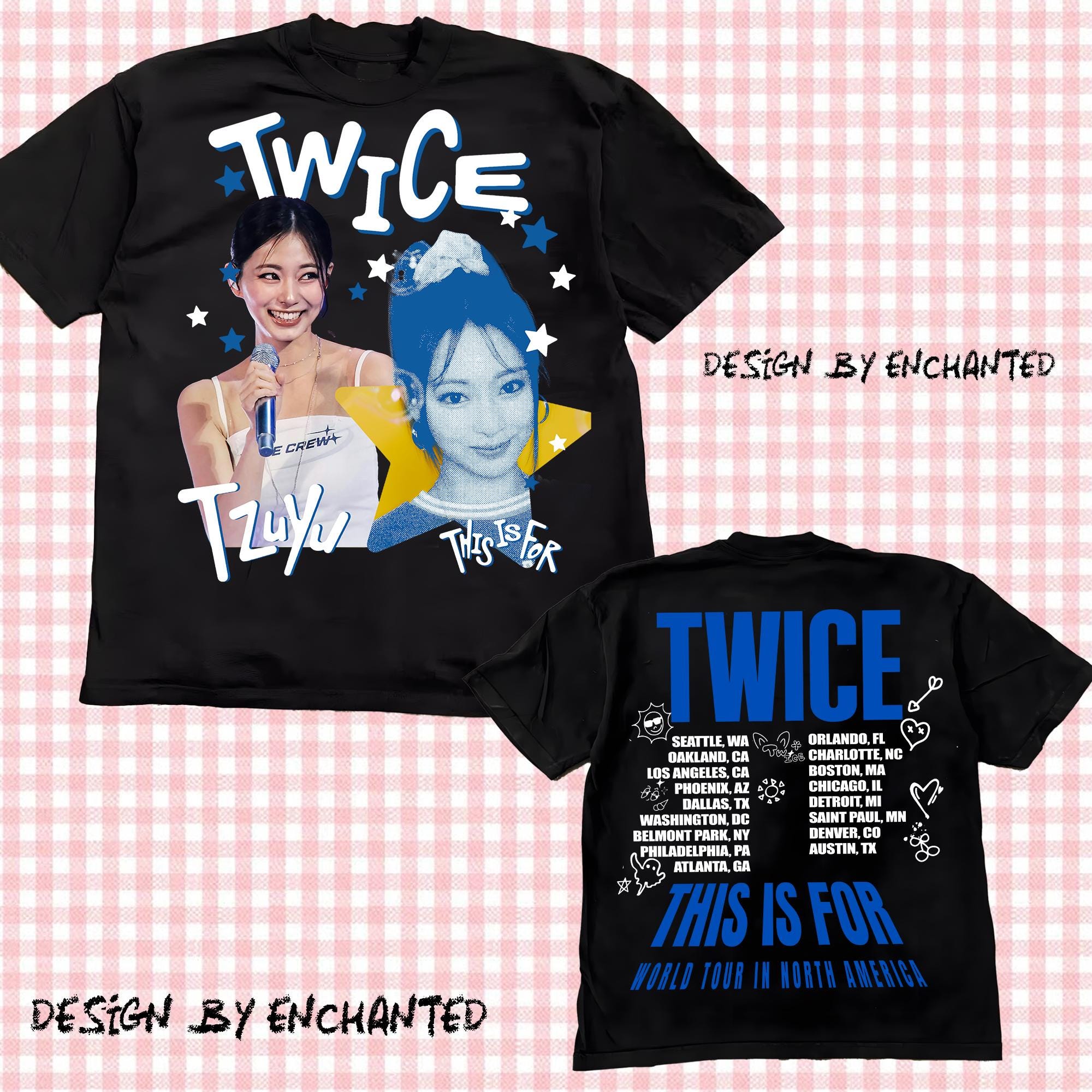 T-SHIRT〈BLACK〉TZUYU TWICE『THIS IS FOR』 Twice Tzuyu This is for Shirt, Twice This is for World Tour Part 2