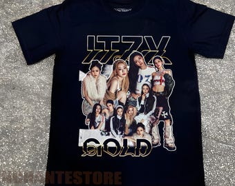 Retro Itzy Gold Shirt, ITZY Born to Be 2nd World Tour Shirt