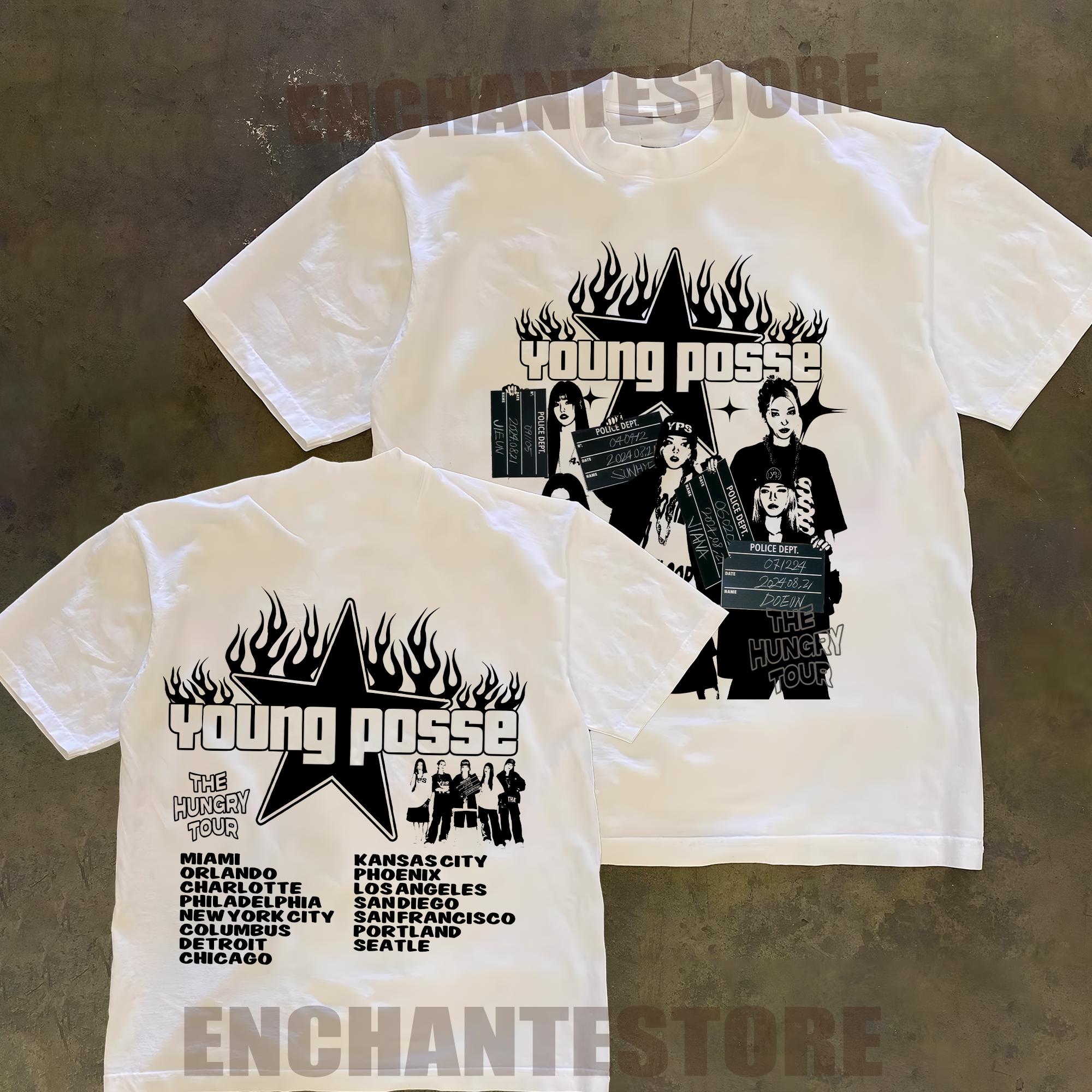 Young Posse The Hungry Tour Tシャツ Retro Young Posse the Hungry Tour T-shirt, Young Posse