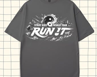 Stray Kids World Tour Run It T-shirt, Retro Stray Kids Run It