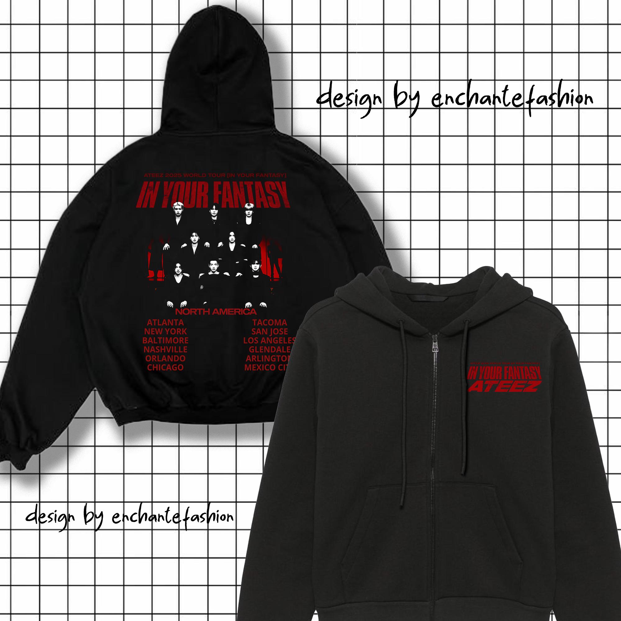 Ateez 2025 World Tour in Your Fantasy Zip Hoodie, ATEEZ
