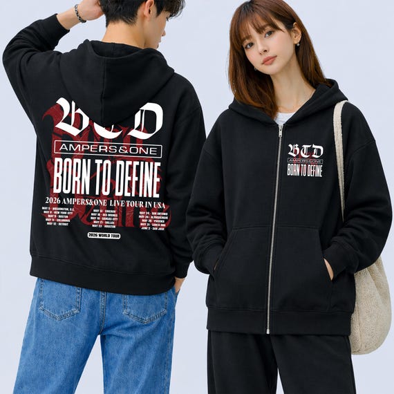 AMPERSANDONE Live Tour Born to Define Zip Hoodie, AMPERS&ONE Born