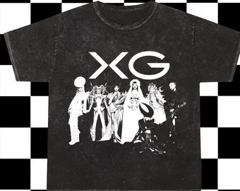 Retro Xg GALA Mineral Washed Shirt, XG 1st World Tour Shirt, Xg Gala Album, Xg Members Jurin, Chisa, Cocona, Hinata, Maya, Juria, Harvey
