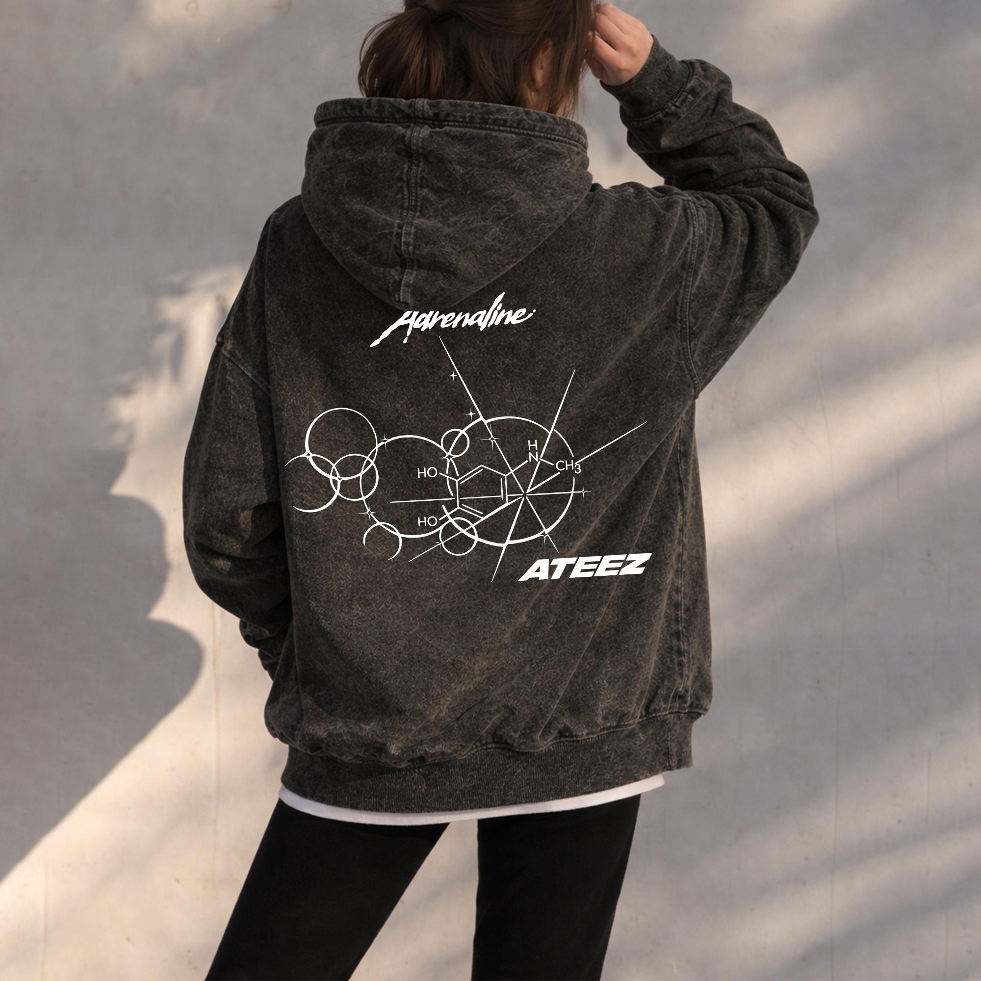 Retro ATEEZ Golden Hour Part 4 Acid Washed Hoodie, Ateez