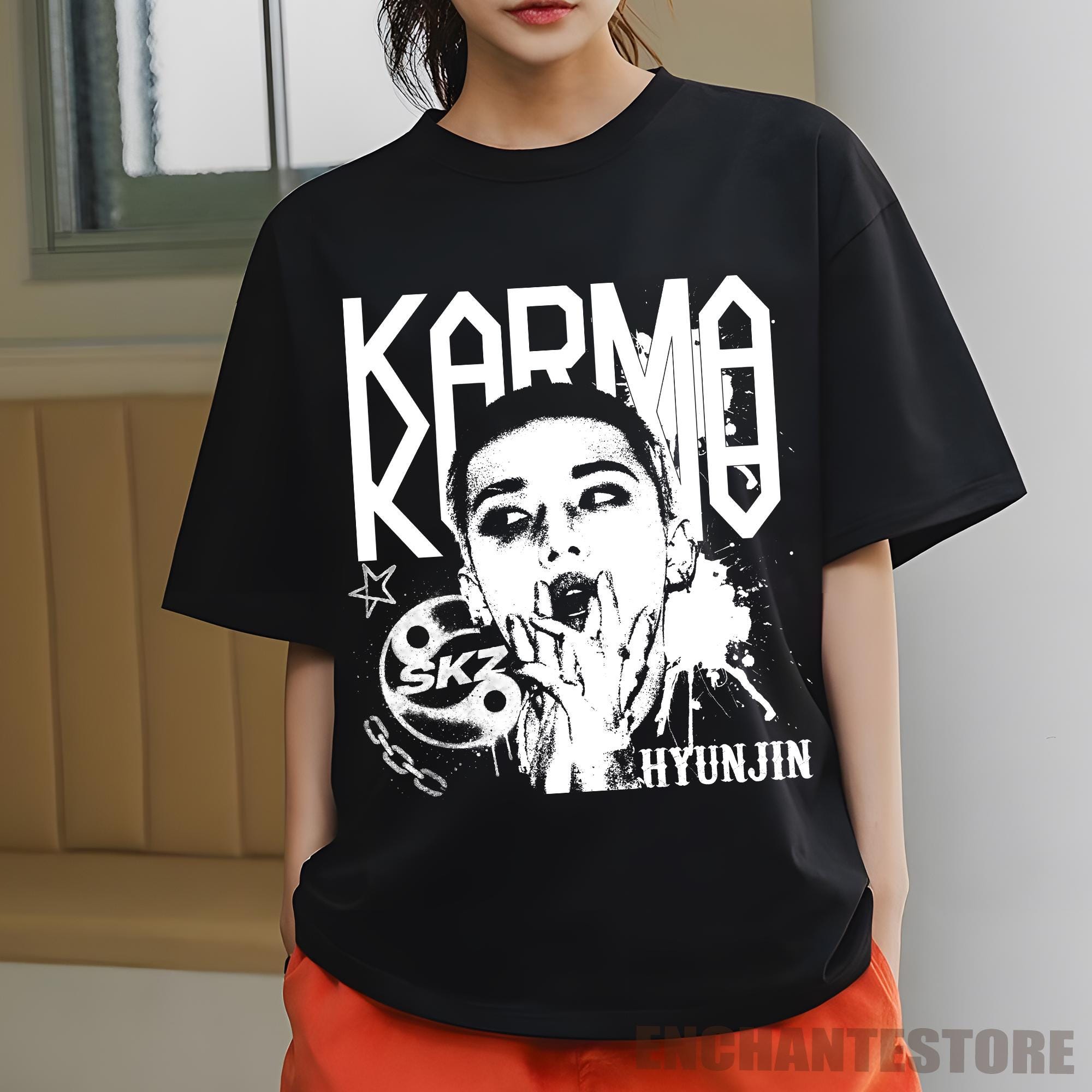 Retro Stray Kids Hyunjin Karma Shirt, SKZ Karma Sweatshirt, Stray