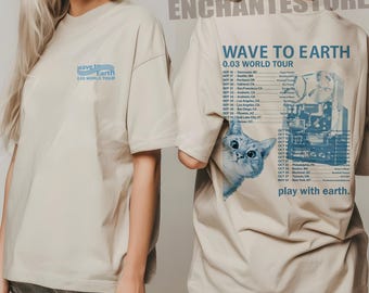 wave to earth 2024 0.03 World tour Tシャツ Wave to Earth Merch Cat 0.03 World Tour T-shirt Fashion Band