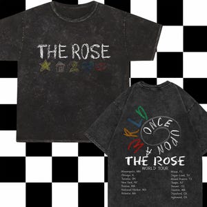 The Rose Once Upon AWRLD Tour Mineral Washed T-shirt, The Rose 2025 World Tour shirt, The Rose WRLD Road Map Shirt, The Rose WRLD Album