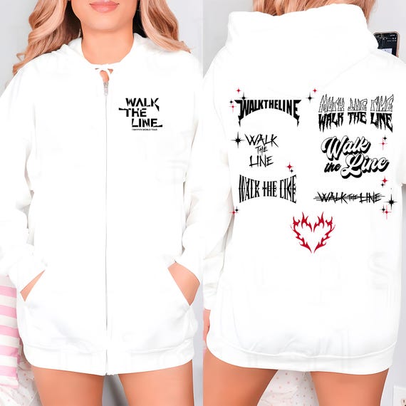 Retro Enhypen Walk the Line World Tour Zip Hoodie, En Walk