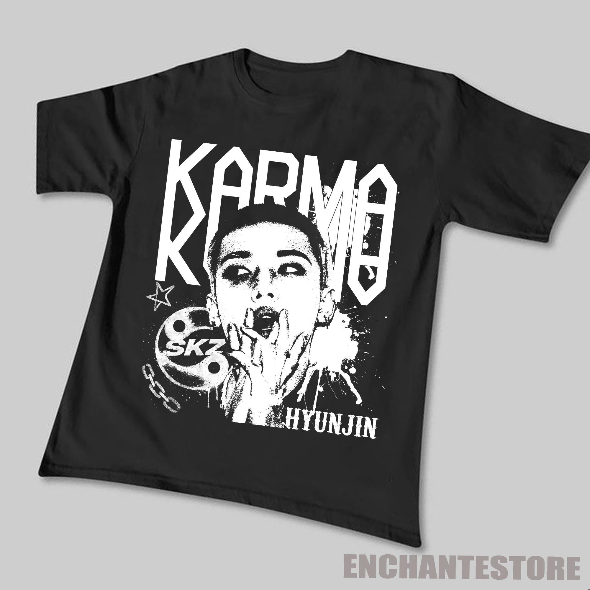 Retro Stray Kids Hyunjin Karma Shirt, SKZ Karma Sweatshirt, Stray