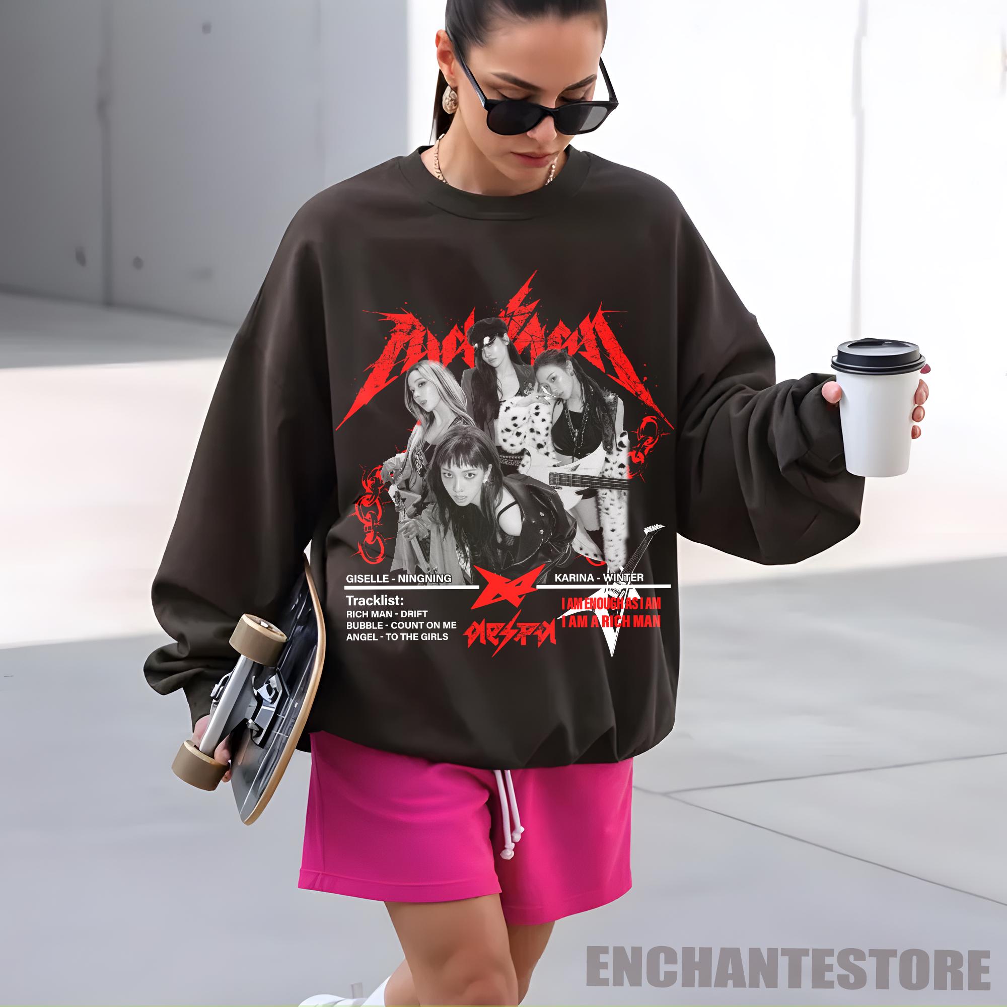 Retro Aespa Rich Man Shirt, Aespa I Am a Rich Man Sweatshirt