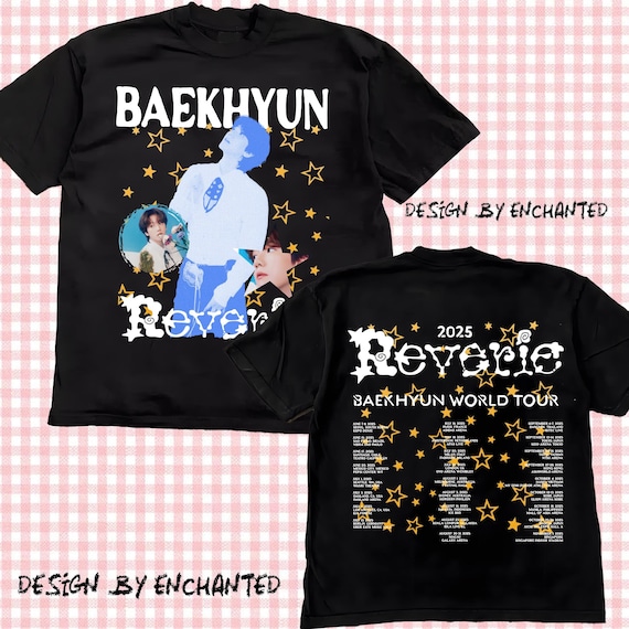 EXOベッキョン2025 BAEKHYUN Reverie ソウルコンTシャツ Baekhyun Reverie Tour 2025 T-shirt, 2025 BAEKHYUN World Tour