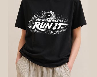 Stray Kids World Tour Run It T-shirt, Retro Stray Kids Run It