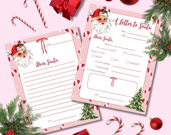 Vintage Letter to Santa Printable | Kids Christmas Letter Template | Santa Letter | Holiday PDF Download