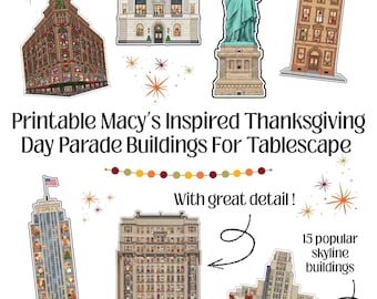 Macy’s Inspired Thanksgiving Day Parade Building Printables For Tablescape | DIY Tablescape Decor | Digital Download