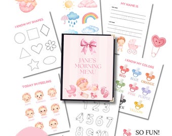 Baby Doll Morning Menu Printable | Toddler Daily Routine Chart | Preschool Learning Binder | Montessori Morning Board | Homeschool Printable