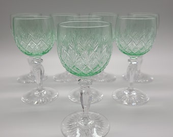 Excellent Condition Val St Lambert Amalfi Pair WineCraft Cocktail Goblets with Platinum Rim and Base Perfect AnniversaryWedding Gift