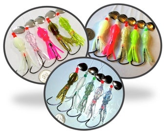 15 beste FLUKE (zomerbot) B2 kunstaas voor inktvisbodemvissen (5 standaard, 5 glow, 5 ultraviolet) GRATIS kunstaas!