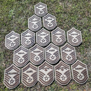 SMSgt Plaques-Rank-Air Force-Stripes-American Flag-Line Number-Senior Master Sargent-2025