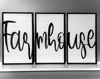 Farmhouse Decor Sign-3 Panel-Large Decor-Wall Decor-Farmhouse-Decor