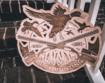 Duck Hunting Sign-Ducks-Wings-Hunters-Man Cave-Hunting Life-Hunting-Fathers Day