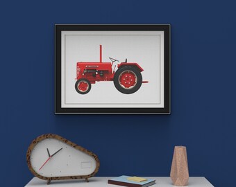 Farm Vehicle Tractor Prints, Kids Gallery, Wall Art, Transportation Print Nursery, Rendered Model, PDF or Prints, CAD