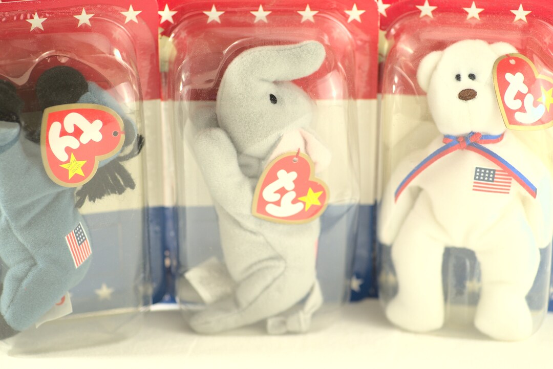 Vintage 1996 RARE LIMITED EDITION Ty Complete American Trio Beanie