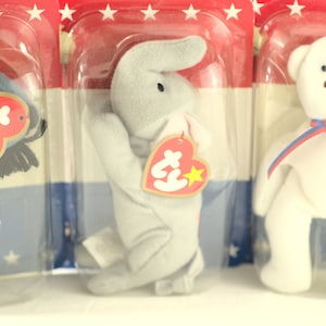 Vintage 1996 RARE LIMITED EDITION Ty Complete American Trio Beanie Babies Set- Righty, Lefty, and Liberty
