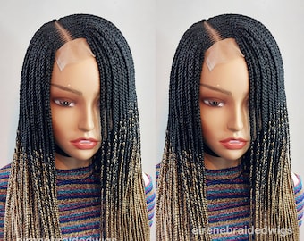 Braided Wig For Black Women, Fulani conrow braids wig, ghana weaving, crochet braid, sengalese twist wig, short bob human hair wig, lace wig