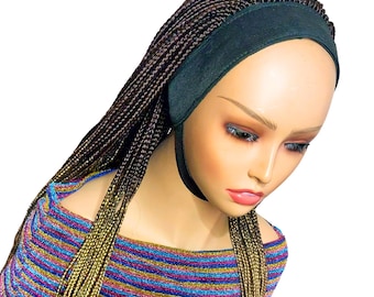 Parrucche intrecciate per donne di colore. Parrucca con fascia intrecciata: acconciatura protettiva senza colla per l'alopecia.