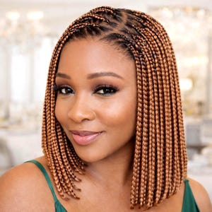 Peruki warkoczowe dla czarnoskórych kobiet, peruka typu bob z warkoczami typu box braids, peruka z koronką z przodu o długości 10 cali
