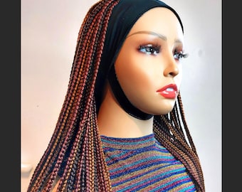 Parrucche intrecciate per donne nere Parrucca con fascia intrecciata: stile protettivo senza colla per l'alopecia
